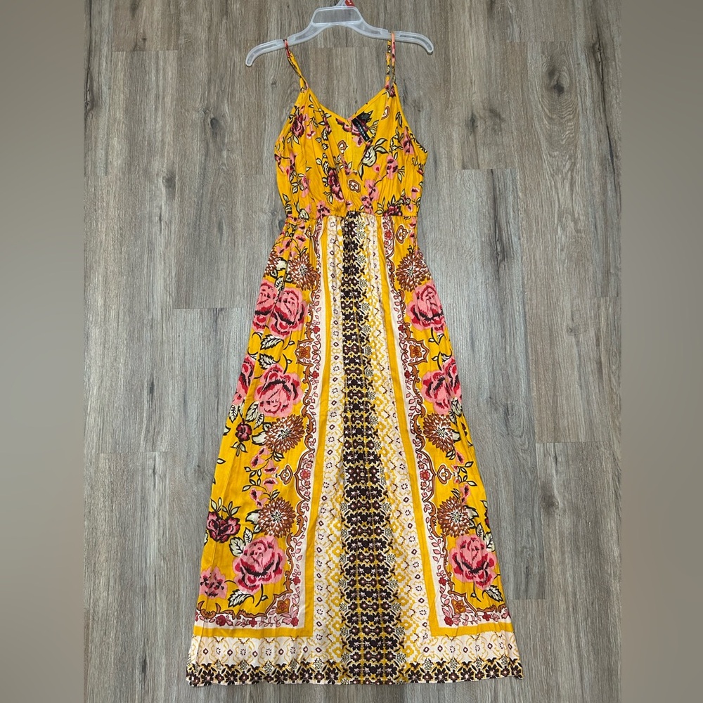 Floral Yellow Maxi Dress